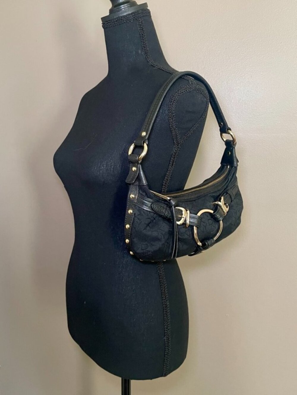 DKNY Vintage 2000s monogram grab bag / shoulder bag, Made in Indonesia